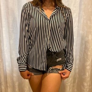 Black and White Striped button down